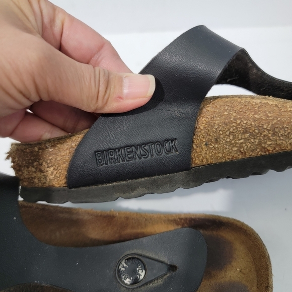 Birkenstock Gizeh Birko-Flor Thong Sandals Sz 38 Black Comfort Casual Breathable - Picture 3 of 11